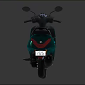 Modern Teal Green Motorcycle With Glossy Body Black Seat And Rearview Mirror