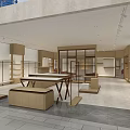Modern Clothing Store Interior With Wooden Shelves Display Area And Mannequins