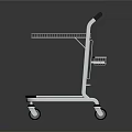 Practical Metal Utility Cart With Two Tier Wire Mesh Shelves Red Handle And Wheels