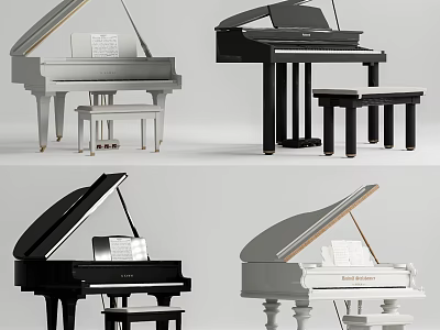 grand piano combination 3d model