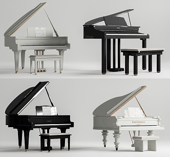 grand piano combination 3d model