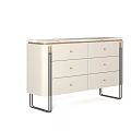 Modern Entryway Console Cabinet With Multiple Drawers And Metal Frame Legs Design 3d model