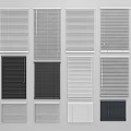 Various Window Blinds In Different Colors For Home Interior And Window Covering 3d model