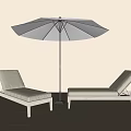 Outdoor Recliner Parasol 3d model