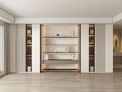 Modern study background wall 3d model