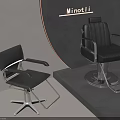 Black Leather Modern Swivel Leisure Chair With Metal Frame And Footrest Design