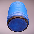 High Quality Blue Cylindrical Industrial Metal Drum For Efficient Liquid Storage Solution 3d model