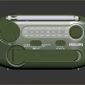 Philips Green Portable Emergency Radio Speaker With Flashlight FM AM Tuning Function 3d model