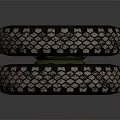 Off Road Tire With Green Wheel Rim Deep Tread Pattern And Heavy Duty Construction Design