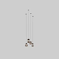 Brown Gradient Glass Pendant Lights With Various Shapes Textured Design And Illuminated Bulbs