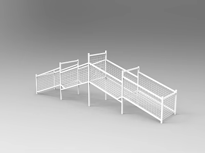 Sturdy White Mesh Fence Playground Equipment For Children Safe Outdoor Use 3d model