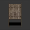 Rustic Wooden Cabinet With Double Doors And Open Bottom Shelf Design