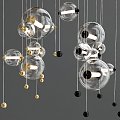 Modern chandelier abacus hubbardton forge lum libra 3d model