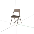 Light Brown Folding Chair With Metal Frame And Upholstered Seat Design