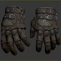 Brown Leather Protective Gloves With Straps And Metal Buckles For Daily Use