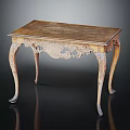 Vintage Classical Wooden Table With Intricate Carved Legs And Smooth Tabletop Design