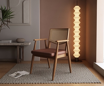 Quiet Single Chair Rattan Single Chair 3d model