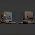Retro Electronic Appliances Showcasing Vintage Computer Monitors Keyboards And Tower Systems 3d model