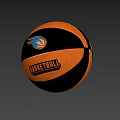 High Quality Black and Orange Basketball with Blue Logo and Text as Sports Equipment