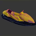 Yellow Jet Ski With Comfortable Seat And Control Panel Design 3d model