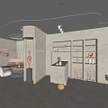 Modern Beauty Hair Salon Interior With Reception Desk Sofa And Decorative Sculptures