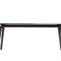Modern Sleek Dark Colored Dining Table With Curved Legs And Minimalist Design