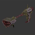 Futuristic Sci-Fi Spaceship 3D Model With Detailed Metallic Structure And Bright Lights