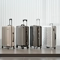 Modern Luggage Collection With Trolley Handles Wheels And Varied Color Design Patterns