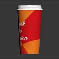 Orange and Red Cup with White Lid and My Work Sparks My Passion Text