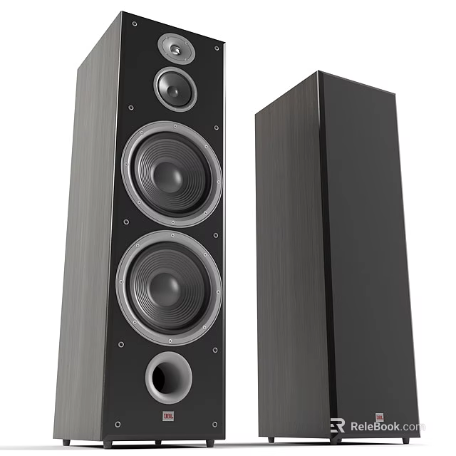 Modern Home Audio Floor Standing Speakers With Multiple Drivers And Black Sleek Design 3d model