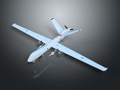 modern unmanned attack aircraft military drone 3d model