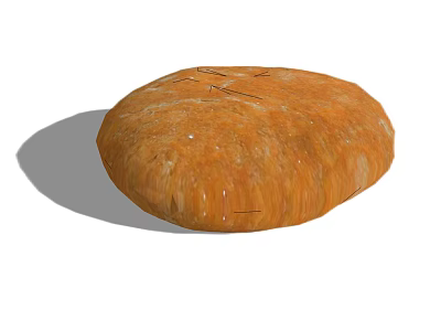 Round Orange Stone Wood Decorative Object With Natural Textured Surface 3d model