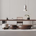 Modern Tea Table and Chair Tea Table and Chair Combination 3d model