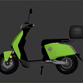 Green Electric Scooter With Black Seat Storage Box Rearview Mirrors And Reflection