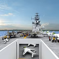 modern aircraft carrier 3d model