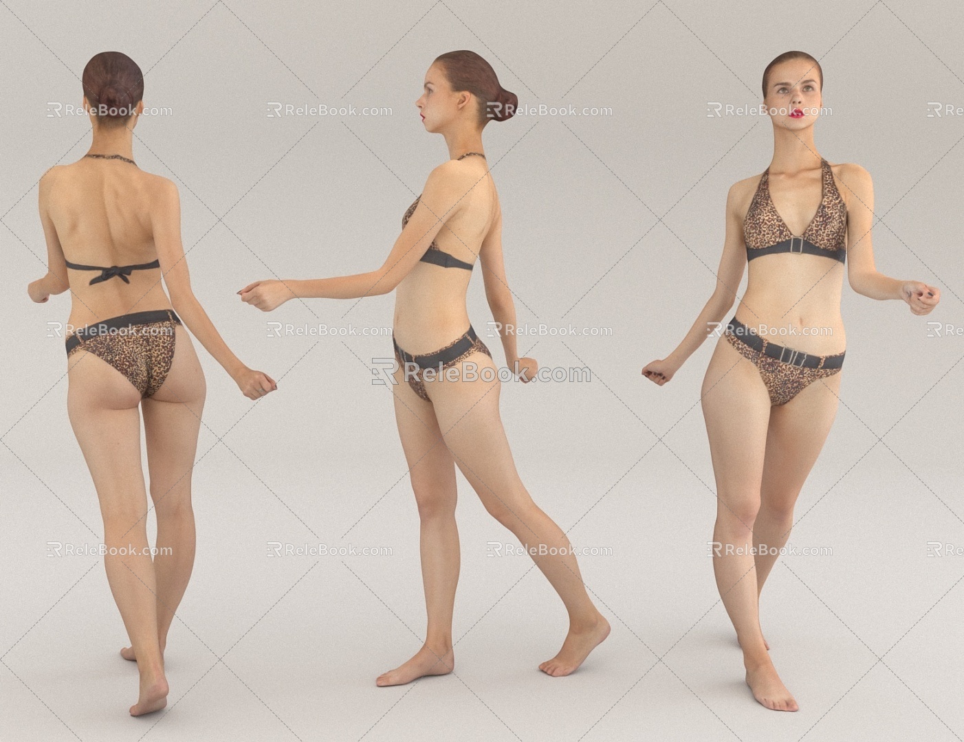 Model sexy woman catwalk 3d model