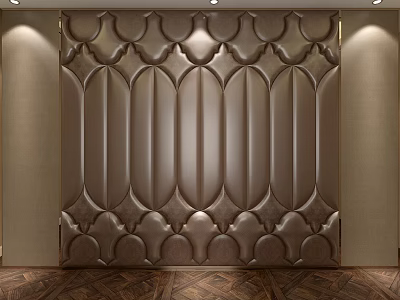 Luxurious Upholstered Wall Panel with Intricate Embossed Pattern for Interior Decoration 3d model