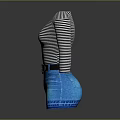 Black and White Striped V Neck Long Sleeve Top with Blue Denim Jeans and Belt