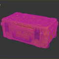 Yellow Textured Storage Case With Secure Clasps Handle And Wheels 3d model