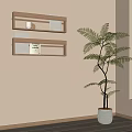 Nordic Style Bookshelf Magazine Rack 3d model