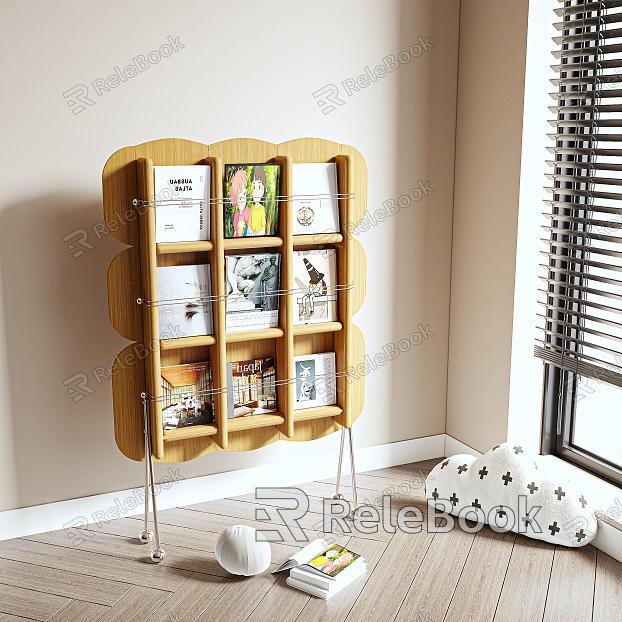 Modern Bookshelf Magazine Rack model