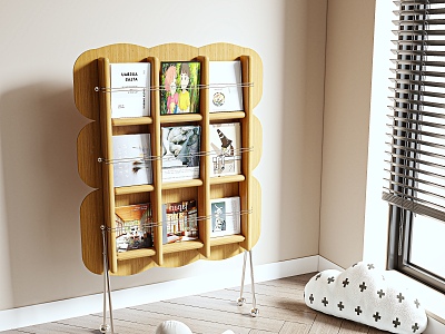 Modern Bookshelf Magazine Rack model