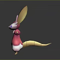 Cute Pink And White Game Character With Large Ears And Purple Eyes