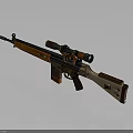 High Precision Sniper Rifle With Wooden Stock Decorative Patterns And Tactical Scope