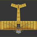 Vintage Yellow Biplane Model Toy With Classic Wing Design And Detailed Features