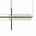 Modern Stylish Pendant Light Design With Linear Glass And Circular Metal Ring Fixture