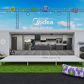 Midea Kitchen Experience Store Outdoor Stage With Grass Sofa And Flowers 3d model