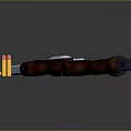 Blue And Silver Pistols With Wooden Handles And Bullets On Dark Surface