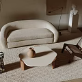 Quiet sofa tea table combination 3d model