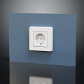 White Wall Switch Panel Mounted On Blue Wall Modern Minimalist Home Interior Design 3d model